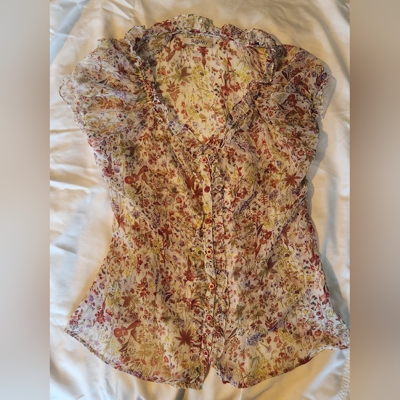 Floral Patterned Sheer Romy Blouse - Picture 1 of 6